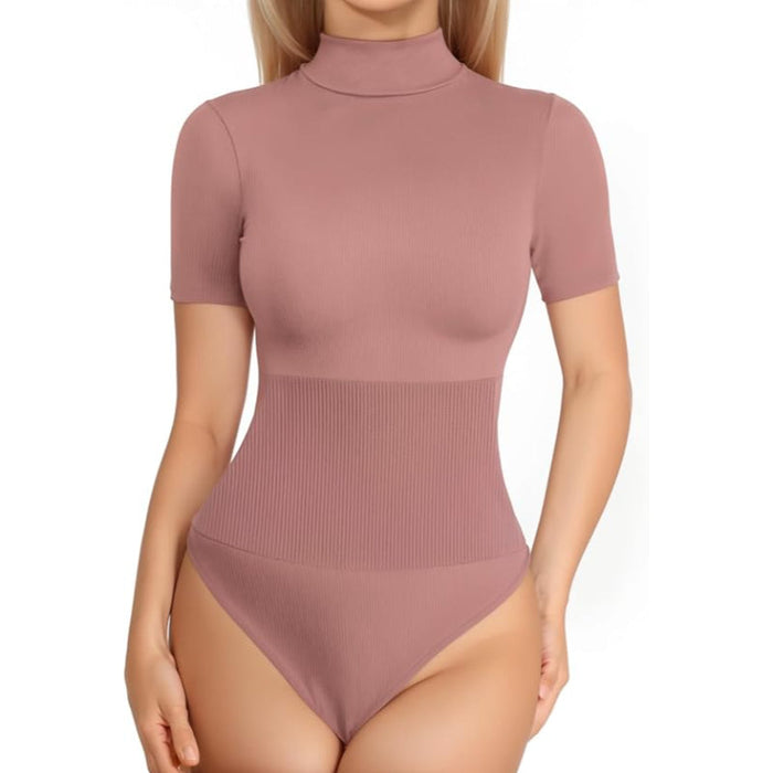 Seamless Ribbed Shapewear Bodysuit For Stylish Compression Fit