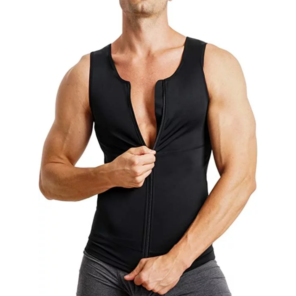 Men's Zipper Neoprene Sauna Vest — Slimming Body Vest